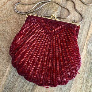 Vintage Cadaz Red Beaded Bag